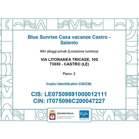 Holiday home Blue Sunrise Castro - Salento Castro (Lecce)